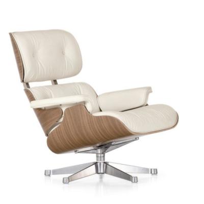 China European Luxury Accent Furniture Designer Contemporary Leather Lounge Chair White Leather Lounge Chair Swivel Chair for sale