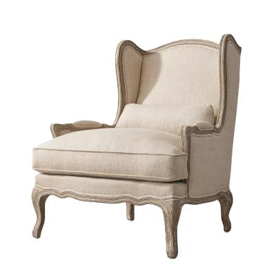 China Luxury Leisure Lorraine Linen Armchair Dining Chair Simple American Style Modern Home Comfort Furniture for sale