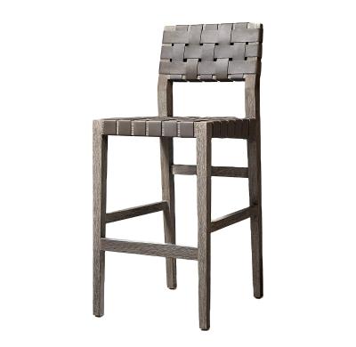 China Vero Leather Counter Stool Factory Supply Luxury Restaurant Bar Stool Mid Century Modern Design for sale