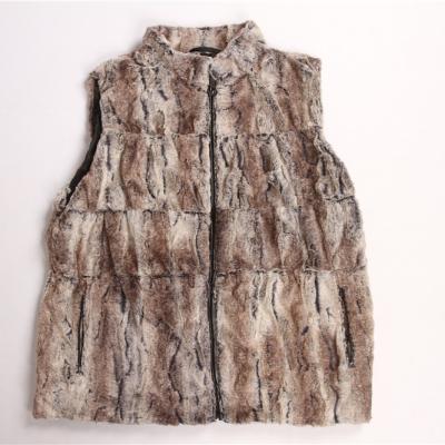 China Viable Wholesale Fur Jacket Winter Fur Coat Vest Factory Stockpapa Ladies Long Sleeveless Vest Coat for sale