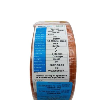 China UL10503 26AWG Heating Power Cable Manufacturers 600v PFA Insulation Power Cable Electrical Wire for sale