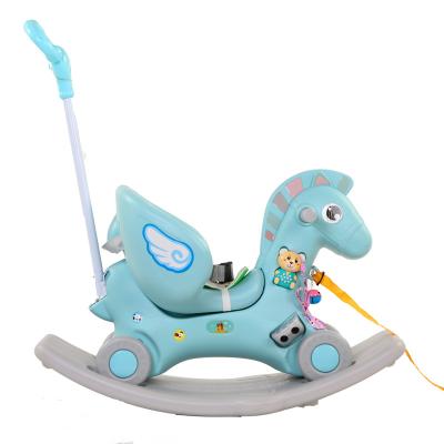 China Early Education Children Ride On Animals Toy Rocking Horse Wholesale Children Shake Multifunctional Baby Toy Education Shaker Car Toddler First Walker for sale