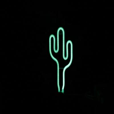 China ALL Festival Wedding Festival Lamp Restaurant Bar Decorative Green Cactus Neon Light for sale