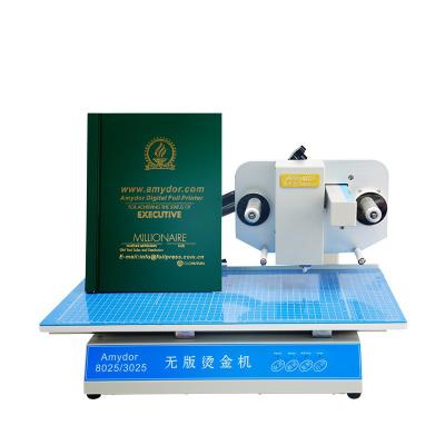 China Desktop Hot Sationery 8025 Foil Stamping Printer Machine Feeding Manually For Hardcover Book Gold Foil Printing Machine for sale