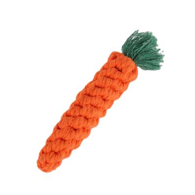 China Factory Supply Carrot Cotton Rope Knot Viable Toys for Dogs and Cate Chewing Playing Interactive Pet Accompany Teeth Cleaning Toy for sale