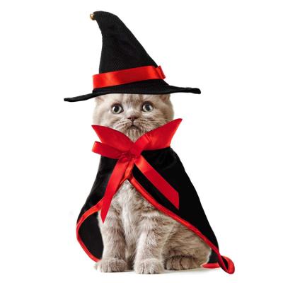 China New Design Viable Cat Vampire Cloak Wizard Hat Pet Costume Set Dog Christmas Halloween Pet Costume Suit for sale