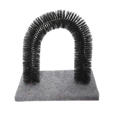 China Wholesale Viable Multifunctional Cat Arch Scratcher Tree Toy Cat Hair Remover Groomer Pet Interactive Toys for sale