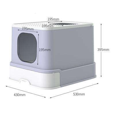 China Factory Viable Sale Encased Cat Litter Box Super Large Space Cat Toilet Drawer Type Cat Splashproof Trash Can for sale