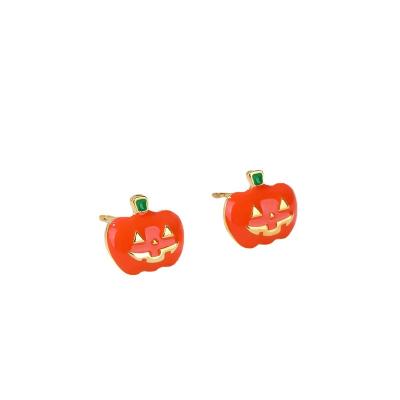 China DAIHE Funny Fashion Simple Alloy Halloween Earrings Pumpkin Head Mage Hat Ghost Halloween Day Earrings for sale