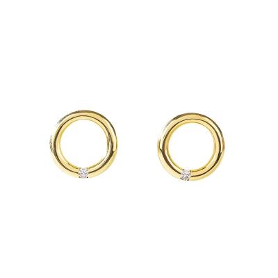 China Jewelry Making 14K&18K CLASSIC Silver Gold Vermeil Huggies 925 Sterling Silver Plated Bold Hoop Earrings for sale