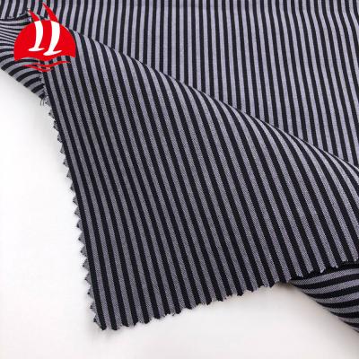 China Antistatic Gray Stripe Cloth Lightweight Yarn Dyed Woven Cotton Fabric For Children Garment for sale