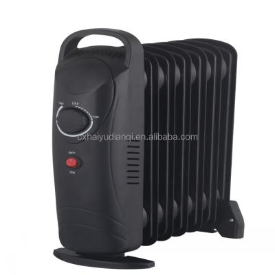 China Household CIXI HAIYU 5 Fins Mini Oil Filled Radiator Oil Heater HY-G1 Black for sale