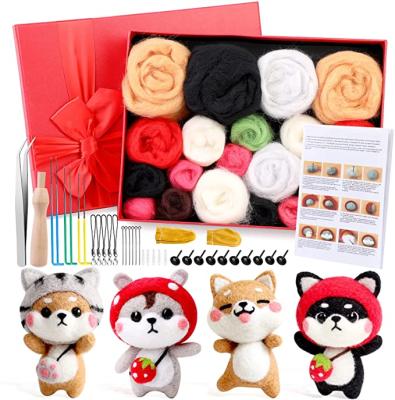 China Education Experience Provides 2022 New Educational Toys Beginner Needle Felting Kit Craft Kits For Kids Christmas Festival Wool Felting Crafts Gift for sale