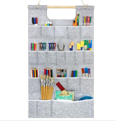 China Wholesale Modern Wall Hanging Cotton Bag Storage Behind The Door Felt Underwear Storage Hanging Bag for sale