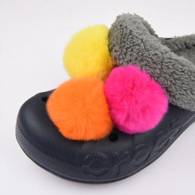 China The Original Croc Design Cherry Fur Ball Clog Charm for sale