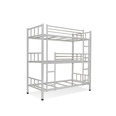 China Contemporary Xt Hotel Dorm Furniture Steel White Metal Home Adult Kids Triple Bunk Beds For Sale for sale