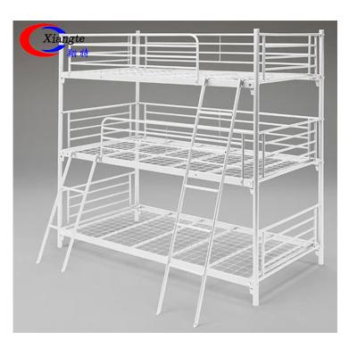 China Xt Hotel Steel Dorm Furniture Steel White Metal Home Adult Kids Triple Bunk Beds For Sale for sale