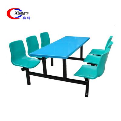 China Metal Stainless Steel School Canteen Dining Hall Dinner Table Dining Tables Set 4 6 Chairs for sale