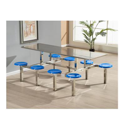 China (Others) Mesa De Jantar Com 6 8 Cadeiras Staineless Canteen Dinner Cafeteria Adjustable Steel Table and Chair for sale