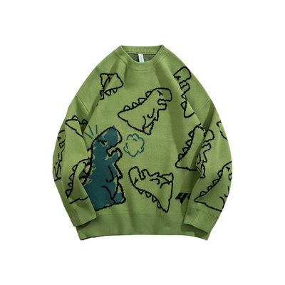 China cute casual unisex animal loose sweater women's knitting o neck anti-wrinkle cartoon dinosaur kawaii sweater for sale