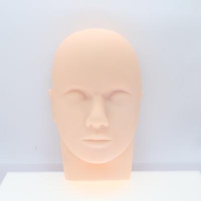 China Easy Convenient To Clean Head Model Making Wig Stand Lash Training Head Extension Rubber Flat Doll Eye Practice Mannequin for sale