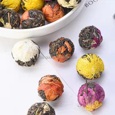 China 100% Hand Made Organic Blooming Flower Tea Flavored Flower Tea Ball 100% Handmade Chinese Pu'er Blooming Tea With Good Taste And Beautiful Appearance for sale