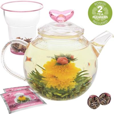 China 100% Handcrafted Organic Chinese Romantic Blooming Flower Tea Balls Antioxidant Natural Blossom Flower Chrysanthemum Flower and Anti Aging for sale