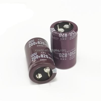 China Bull Horn Capacitor 200V820UF Standard Aluminum Electrolytic Capacitor 820UF 250V 22*40 25*45 30*30 for sale