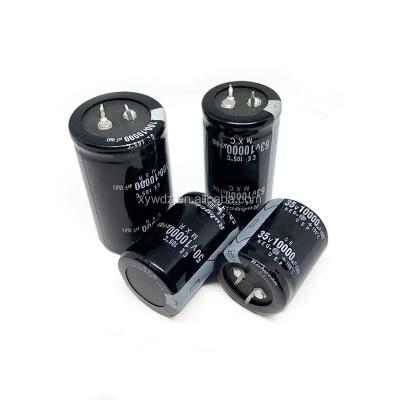 China Ox Horn Capacitance 100V 2200UF 3300UF 4700UF 6800UF 10000UF Standard Aluminum Electrolytic Capacitor Size 25*40 25*50 30*50 35*50MM for sale