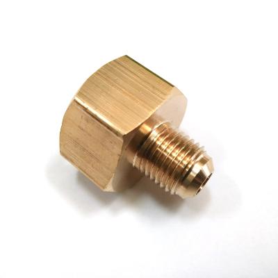 China R12 Vacuum Pump Reservoir Brass Refrigerant Adapter To Fit Adapter 1/2 Female To 1/4 Male Flare Adapter for sale