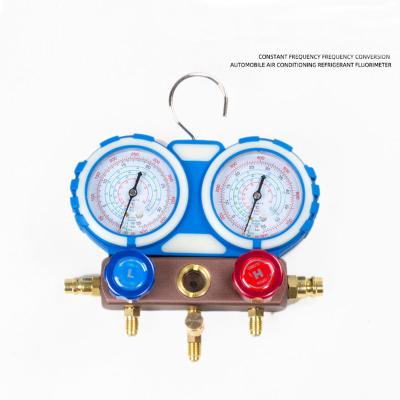 China Good Quality R134 Refrigeration Tool Parts Pressure Manifold Gauge With 70 Red/Blue Hose For R134a R12 R22 R502 for sale