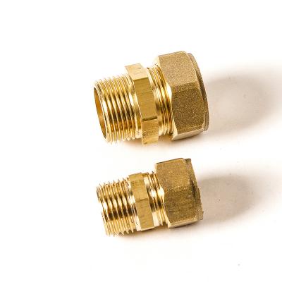 China Factory Price Joint Copper Pipe Ferrule Brass Compression Pipe Lines Connector Factory Price Reducing Adapter for sale