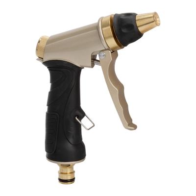 China Variable Flow Control Full Metal Front Trigger Garden Hand Sprayer Water Hose Nozzle With Plastic Rubber Overmolded Handle for sale