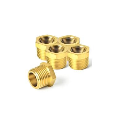 China Industry Wholesale Brass Pipe Fitting 1/2 Female To 3/4 NPT Male Reducing Hex Bushing for sale