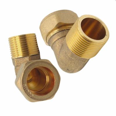 China Premium Brass Compression Tube Fitting 90 Degree Elbow, 3/8