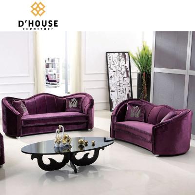 China Modular Modern Luxury Design Living Room Furniture Velvet Fabric Wooden Chesterfield Upholstery 321 Sofa Set for sale