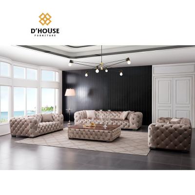 China Wholesale Custom Furniture Chesterfield Sofa Set Living Room (Size) Adjustable Sofa Set Luxury Furniture for sale