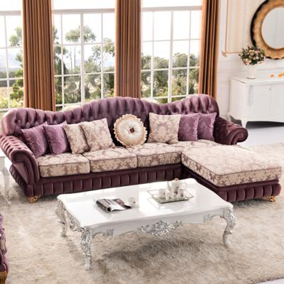 China New Classic Living Room L Shape Button Velvet Fabric Sofas Modular Italian Luxury Design Corner Set for sale