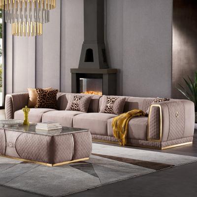 China Modular Contemporary Modern European Waterproof Fabric Upholstery Design Sofa Set Combination Sectional Stool for sale