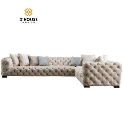 China Italian furniture modular living room sofa set luxury sectional sofa l shape modern furniture upholstery fabric corner sofa for sale