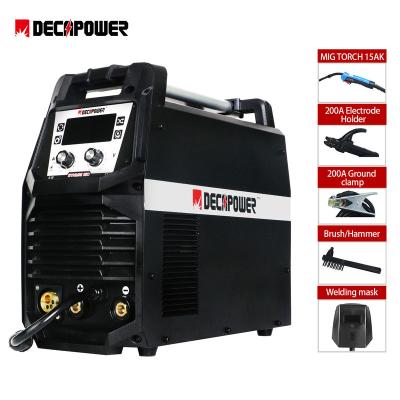 China Inverter MIG TIG Muttahida Majlis-e-Amal Decapower Welding All In One Inverter 180A igbt Multi Stream Gasless MIG Welding Process Machines for sale