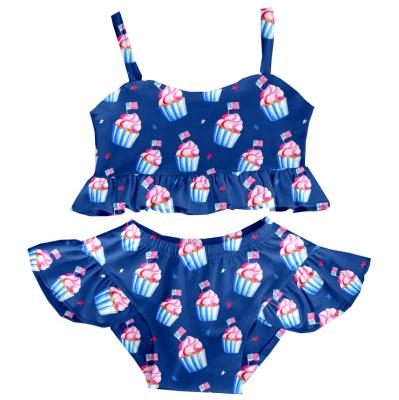 China 4th of July Swimwear Kids Breathable Bikini Little Girl Swimsuit for sale