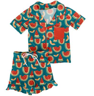 China Children's Clothing Sets Kids Girls Watermelon Clothes Anti-Static Pajamas Babies Fashion Clothes for sale