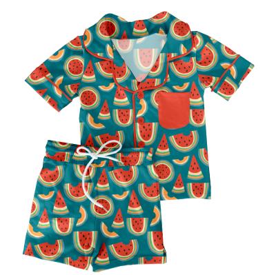 China Watermelon Anti-Static Printing Clothing Boutique Kids Short Sleeves Pajamas Baby Boy Clothes Baby Boy Clothes Children for sale