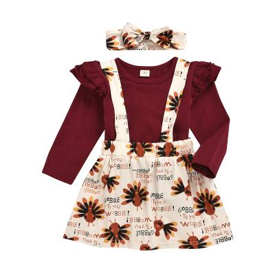 China Sweet Boutique Thanksgiving Day Girl Clothing Sets Tops And Girl Dress Outfits for sale