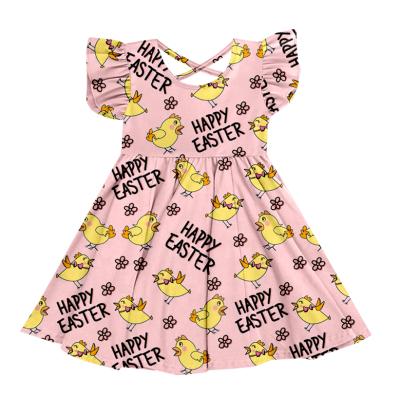 China New Arrival Anti-static Girls Dress Baby Easter Bunny Patterns Cute Easter Clothes for sale