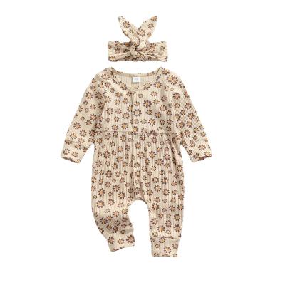 China European and American Newborn Clothes Anti-static Single Breasted Baby Bandage Cotton Long Sleeve Baby One-Piece Clothes for sale