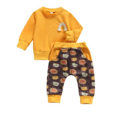 China 2021 Autumn New Pure Cotton Children's Long Sleeve T-Shirt Anti-Static Set Long Sleeve and Pants Two-Piece Set for sale