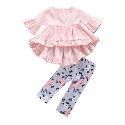 China Boutique Soft Pink Top Drop and Winter Outfit Panty Girls Dress Legging Set for sale