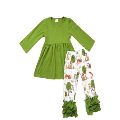 China 2018 formal high quality clothes for children beautiful flower fabric boutique children's clothing fall for sale